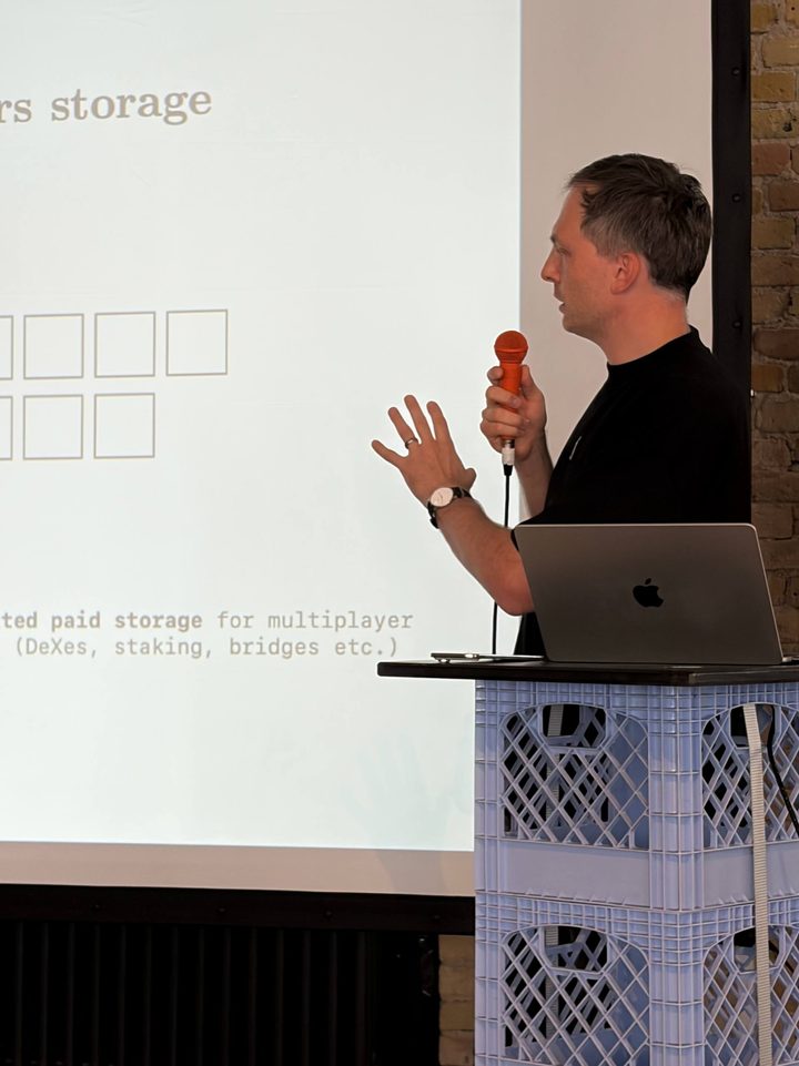 Flame talk at Bitcoin++: slide about paid storage