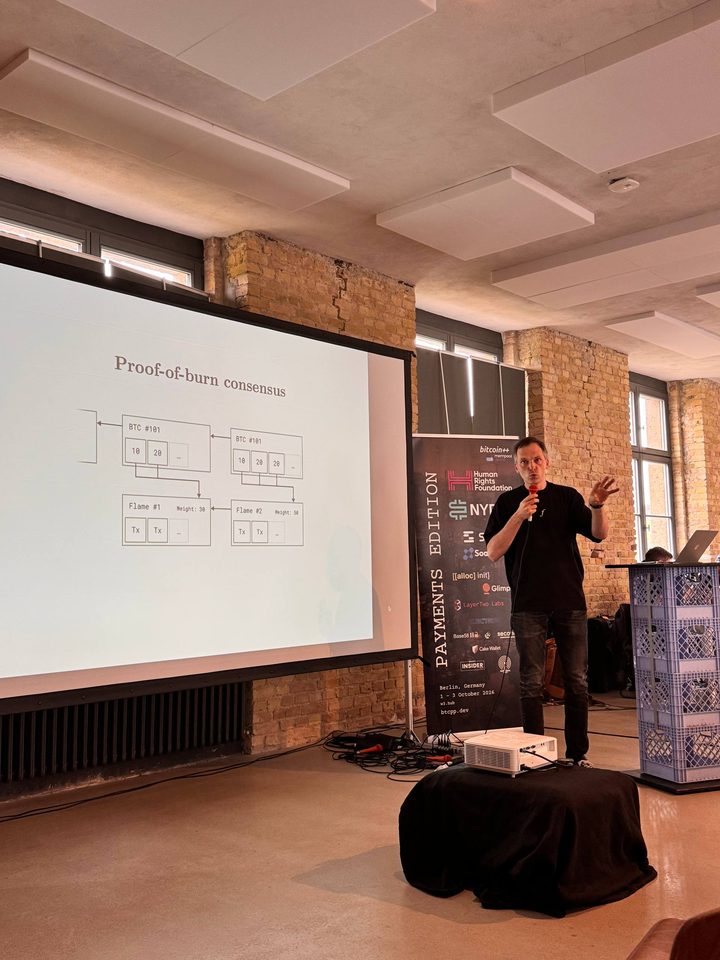 Flame talk at Bitcoin++: proof-of-burn consensus slide