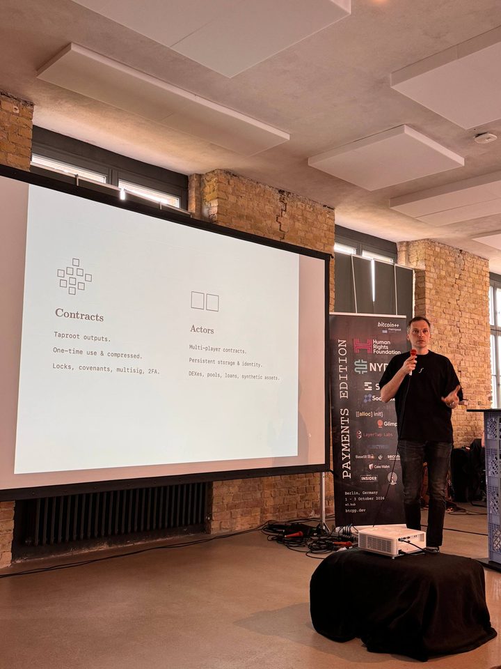 Flame talk at Bitcoin++: contracts and actors slide